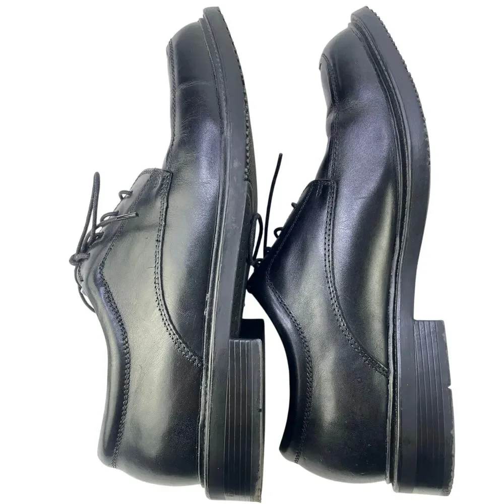 Men’s Florsheim Midtown Plain Toe Oxford Leather Black Lace Up Cushioned Sz 8.5